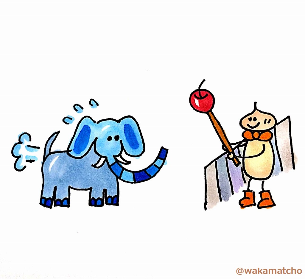 象がダイエットしている画像。elephant lose weight